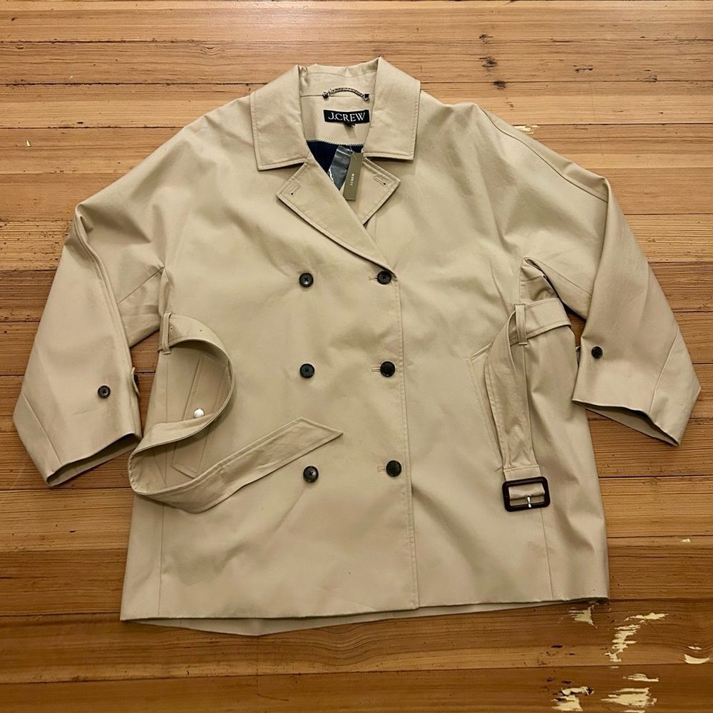J.Crew Short Trench Coat. Size XL. NWT. - Picture 8 of 15